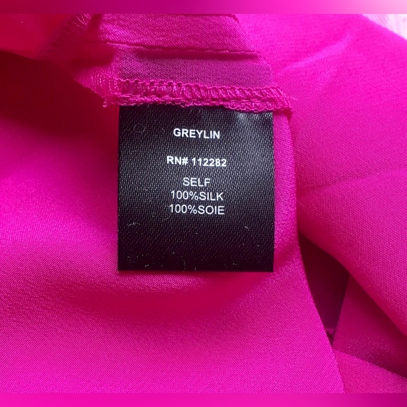 GREYLIN Pink One shoulder Silk Mini dress Draped Feminine Quiet Luxury Elegant - Picture 11 of 13